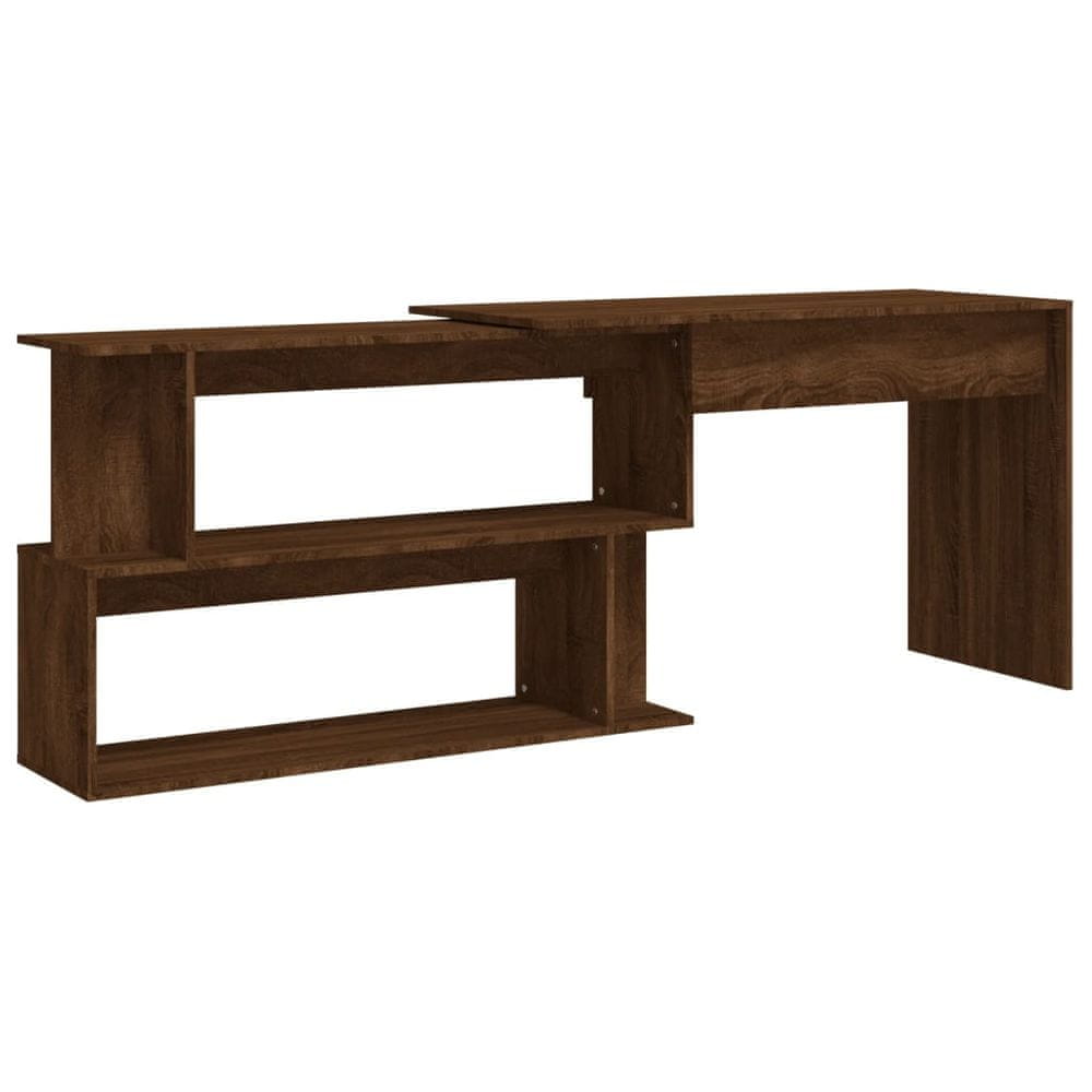 Vidaxl Rohový stôl hnedý dub 200x50x76 cm spracované drevo